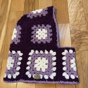 Handmade Crochet  Granny  Square Balaclava Hat NWT!